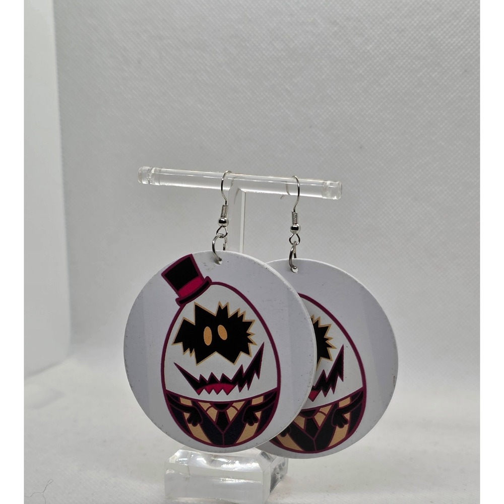 Handmade Hazbin Hotel Egg Boi Earrings Sir Pentious Minion Drop Jewelry XXL